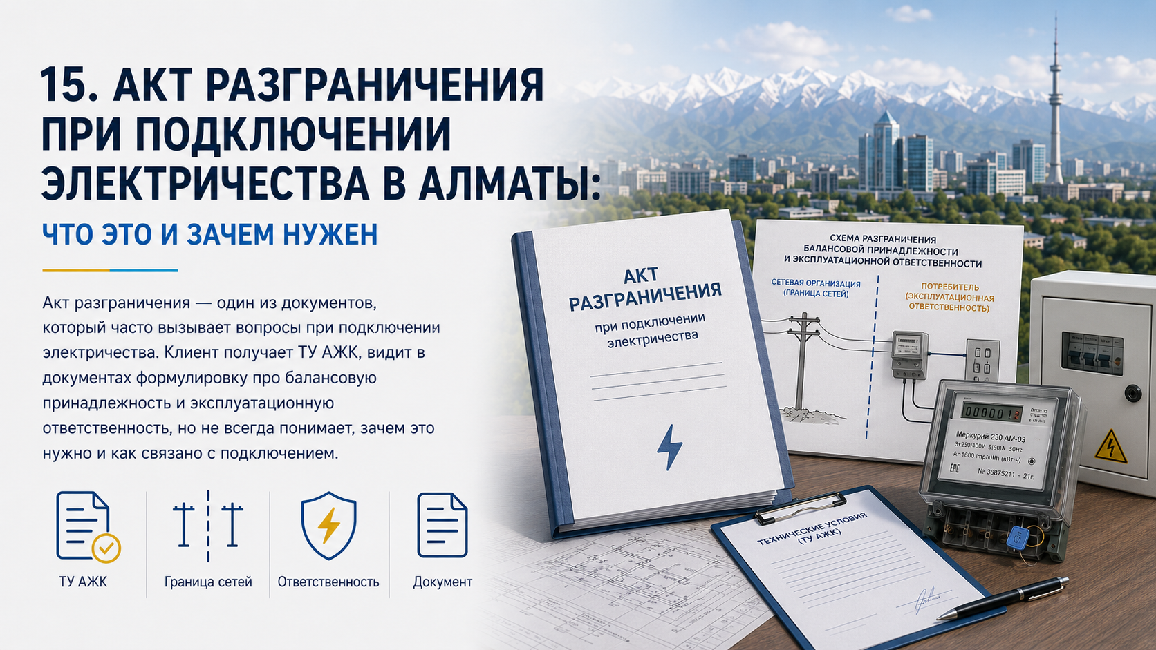 Акт разграничения при подключении электричества в Алматы: что это и зачем нужен