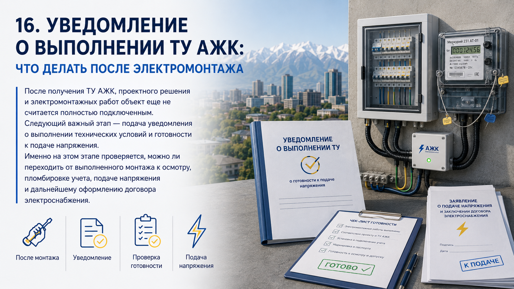 Уведомление о выполнении ТУ АЖК: что делать после электромонтажа