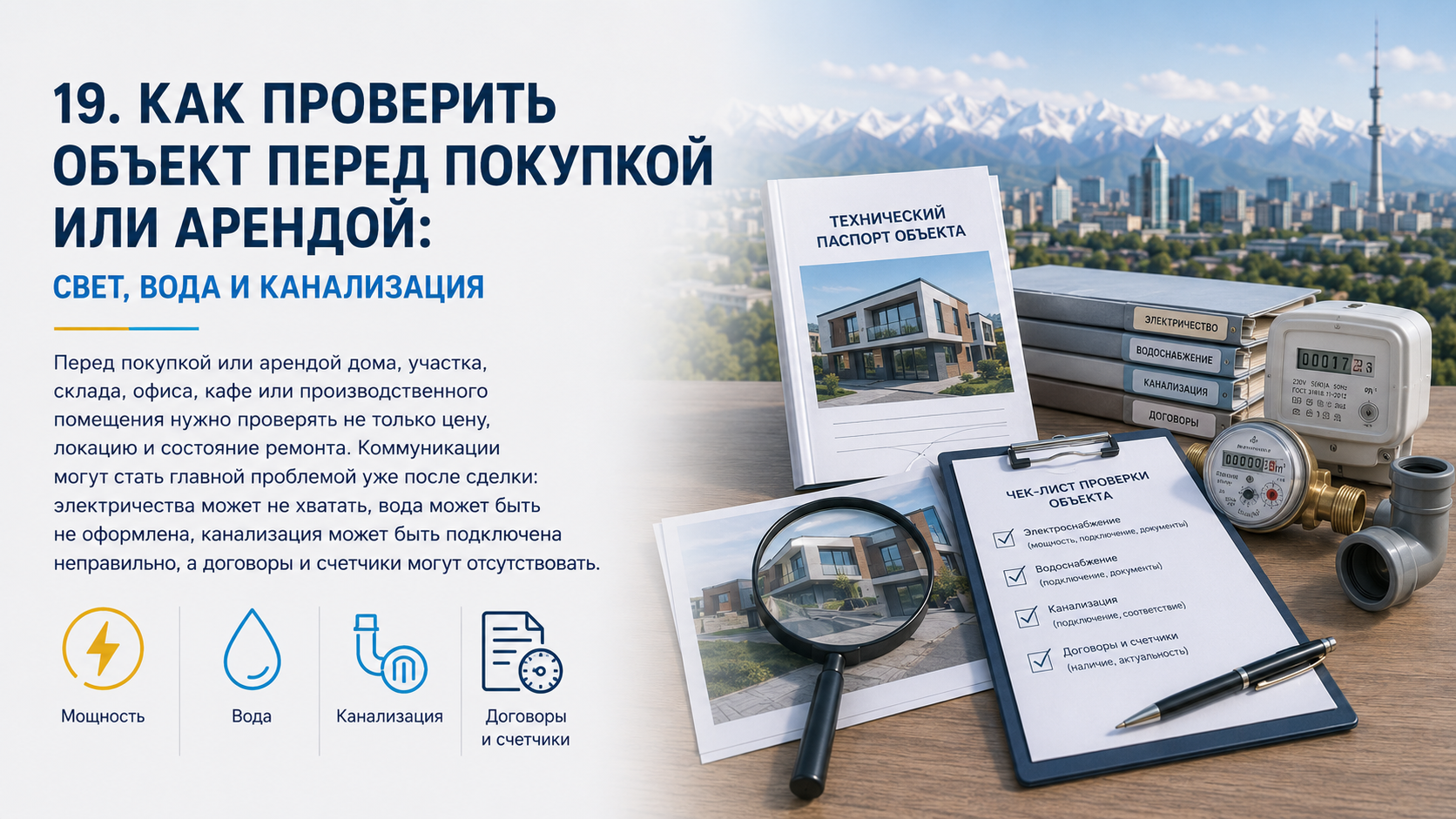 Как проверить объект перед покупкой или арендой: свет, вода и канализация